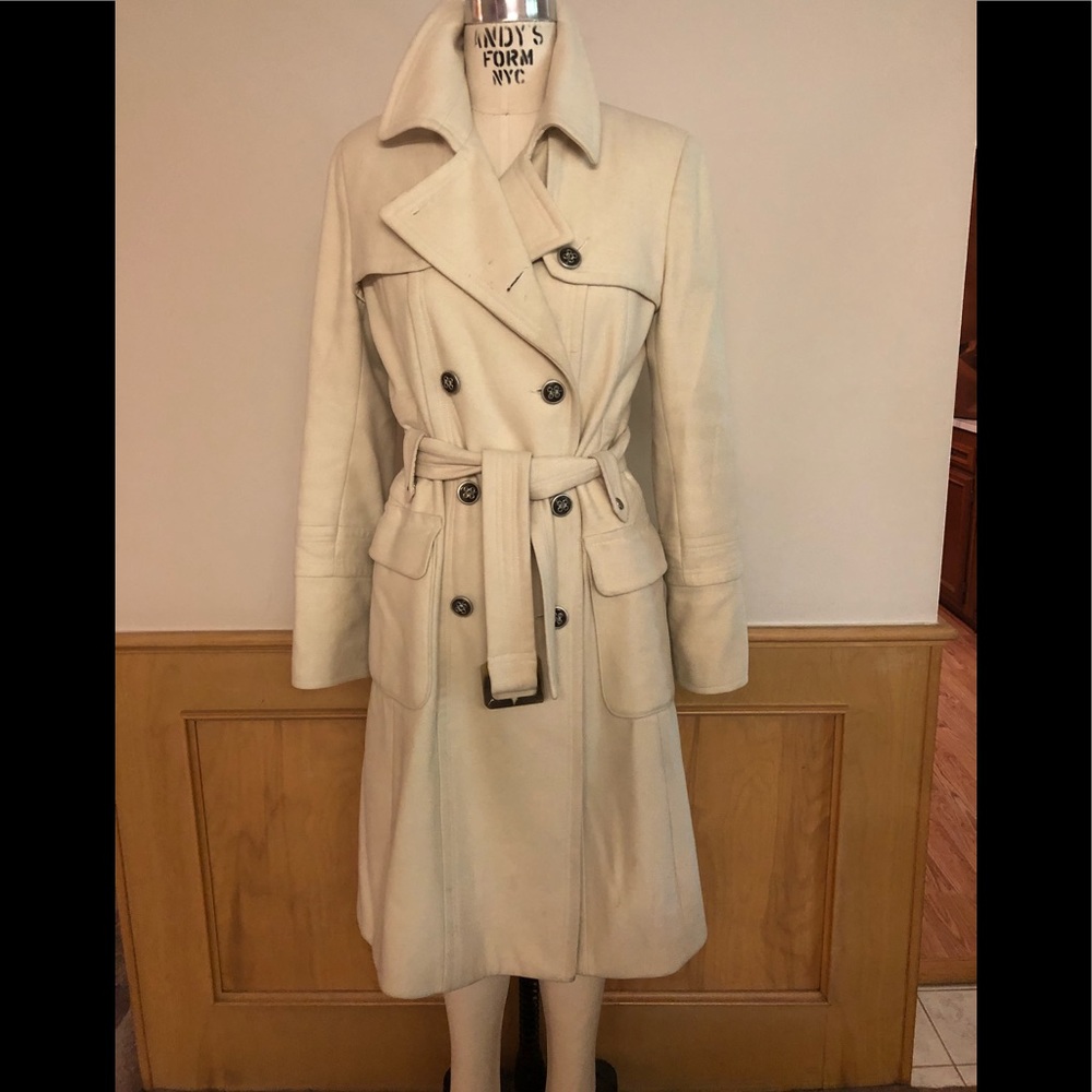 Laundry by Shelli Segal cream fitted pea coat
